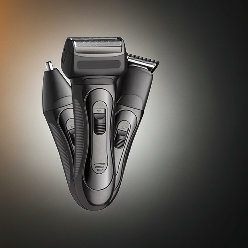 Recortadora eléctrica 3 en 1 para barba, nariz y cabello