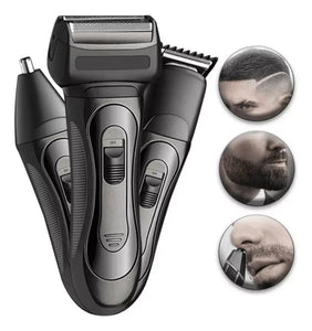 Recortadora eléctrica 3 en 1 para barba, nariz y cabello