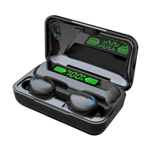 Auriculares deportivos inalámbricos F9 con pantalla LED y estuche de carga de 2000 mAh