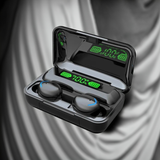 Auriculares deportivos inalámbricos F9 con pantalla LED y estuche de carga de 2000 mAh